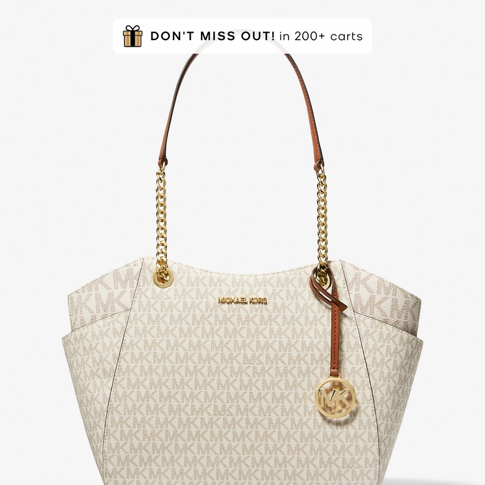 Michael Kors Beige Monogram Shoulder Bag